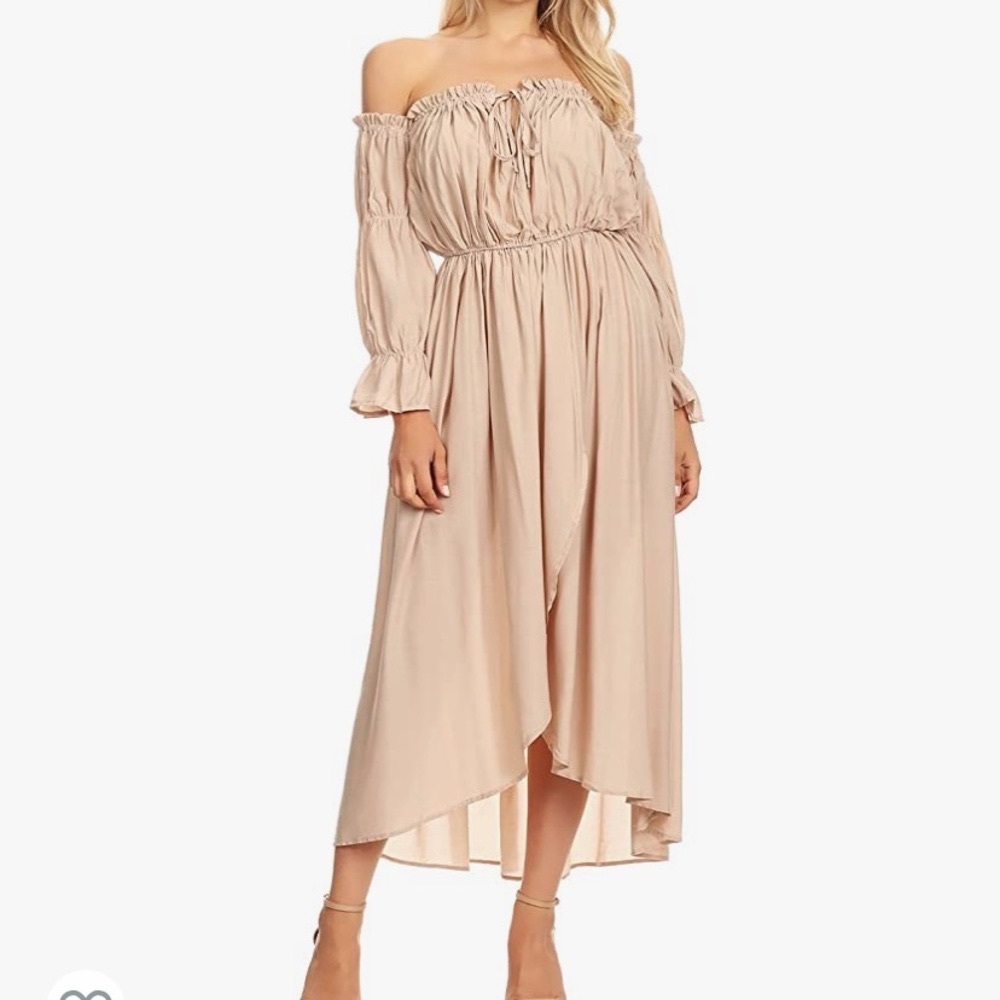 Boho Renaissance cream beige dress